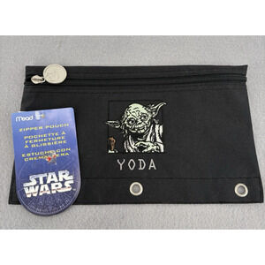 Vintage 1996 Mead Star Wars Yoda Jedi Master Zippered Pouch Pencil 10x6 Inches